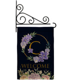 Welcome C Initial - Floral Spring Vertical Impressions Decorative Flags HG130237 Made In USA