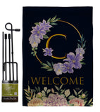 Welcome C Initial - Floral Spring Vertical Impressions Decorative Flags HG130237 Made In USA