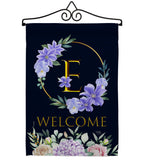 Welcome E Initial - Floral Spring Vertical Impressions Decorative Flags HG130239 Made In USA