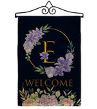 Welcome E Initial - Floral Spring Vertical Impressions Decorative Flags HG130239 Made In USA