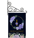 Welcome I Initial - Floral Spring Vertical Impressions Decorative Flags HG130243 Made In USA