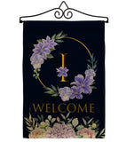 Welcome I Initial - Floral Spring Vertical Impressions Decorative Flags HG130243 Made In USA