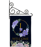 Welcome J Initial - Floral Spring Vertical Impressions Decorative Flags HG130244 Made In USA