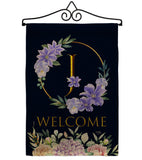 Welcome J Initial - Floral Spring Vertical Impressions Decorative Flags HG130244 Made In USA