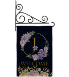 Welcome J Initial - Floral Spring Vertical Impressions Decorative Flags HG130244 Made In USA