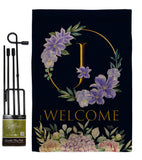 Welcome J Initial - Floral Spring Vertical Impressions Decorative Flags HG130244 Made In USA