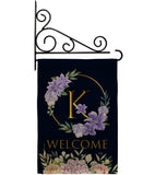 Welcome K Initial - Floral Spring Vertical Impressions Decorative Flags HG130245 Made In USA