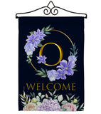 Welcome O Initial - Floral Spring Vertical Impressions Decorative Flags HG130249 Made In USA