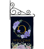 Welcome O Initial - Floral Spring Vertical Impressions Decorative Flags HG130249 Made In USA