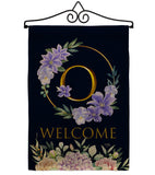 Welcome O Initial - Floral Spring Vertical Impressions Decorative Flags HG130249 Made In USA