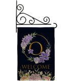 Welcome O Initial - Floral Spring Vertical Impressions Decorative Flags HG130249 Made In USA