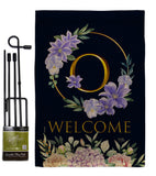 Welcome O Initial - Floral Spring Vertical Impressions Decorative Flags HG130249 Made In USA