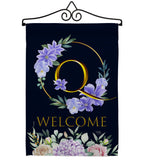 Welcome Q Initial - Floral Spring Vertical Impressions Decorative Flags HG130251 Made In USA