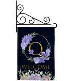 Welcome Q Initial - Floral Spring Vertical Impressions Decorative Flags HG130251 Made In USA