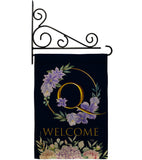 Welcome Q Initial - Floral Spring Vertical Impressions Decorative Flags HG130251 Made In USA