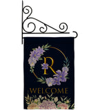 Welcome R Initial - Floral Spring Vertical Impressions Decorative Flags HG130252 Made In USA