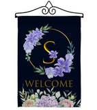 Welcome S Initial - Floral Spring Vertical Impressions Decorative Flags HG130253 Made In USA