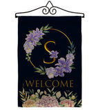 Welcome S Initial - Floral Spring Vertical Impressions Decorative Flags HG130253 Made In USA