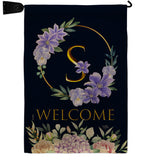 Welcome S Initial - Floral Spring Vertical Impressions Decorative Flags HG130253 Made In USA