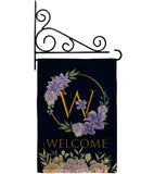 Welcome W Initial - Floral Spring Vertical Impressions Decorative Flags HG130257 Made In USA