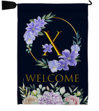 Welcome X Initial - Floral Spring Vertical Impressions Decorative Flags HG130258 Made In USA