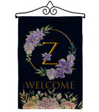 Welcome Z Initial - Floral Spring Vertical Impressions Decorative Flags HG130260 Made In USA