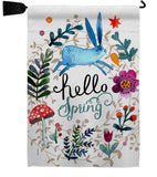 Hello Spring - Floral Garden Friends Vertical Impressions Decorative Flags HG130334 Made In USA