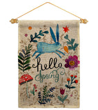 Hello Spring - Floral Garden Friends Vertical Impressions Decorative Flags HG130334 Made In USA