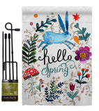 Hello Spring - Floral Garden Friends Vertical Impressions Decorative Flags HG130334 Made In USA