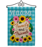 Welcome Family and Friends - Floral Spring Vertical Impressions Decorative Flags HG137033 Made In USA