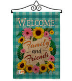 Welcome Family and Friends - Floral Spring Vertical Impressions Decorative Flags HG137033 Made In USA