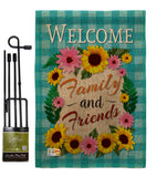 Welcome Family and Friends - Floral Spring Vertical Impressions Decorative Flags HG137033 Made In USA