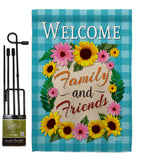 Welcome Family and Friends - Floral Spring Vertical Impressions Decorative Flags HG137033 Made In USA