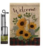 Welcome Sunflower - Floral Spring Vertical Impressions Decorative Flags HG137282 Made In USA