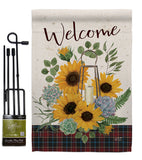 Welcome Sunflower - Floral Spring Vertical Impressions Decorative Flags HG137282 Made In USA