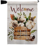 Cotton Bouquet Y'all - Floral Spring Vertical Impressions Decorative Flags HG137504 Made In USA