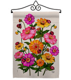 Ladybug Bouquet - Floral Garden Friends Vertical Impressions Decorative Flags HG190163 Made In USA