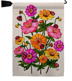 Ladybug Bouquet - Floral Garden Friends Vertical Impressions Decorative Flags HG190163 Made In USA