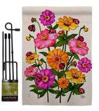 Ladybug Bouquet - Floral Garden Friends Vertical Impressions Decorative Flags HG190163 Made In USA