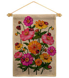 Ladybug Bouquet - Floral Garden Friends Vertical Impressions Decorative Flags HG190163 Made In USA