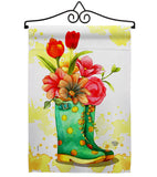 Spring Boots - Floral Spring Vertical Impressions Decorative Flags HG192649 Made In USA