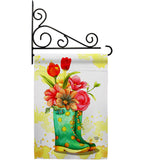 Spring Boots - Floral Spring Vertical Impressions Decorative Flags HG192649 Made In USA