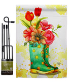 Spring Boots - Floral Spring Vertical Impressions Decorative Flags HG192649 Made In USA