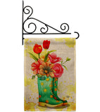 Spring Boots - Floral Spring Vertical Impressions Decorative Flags HG192649 Made In USA