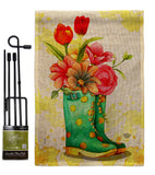 Spring Boots - Floral Spring Vertical Impressions Decorative Flags HG192649 Made In USA