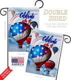 July 4th Hot Air Balloon - Fourth of July Americana Vertical Impressions Decorative Flags HG111078 Made In USA