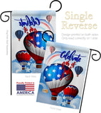 July 4th Hot Air Balloon - Fourth of July Americana Vertical Impressions Decorative Flags HG111078 Made In USA