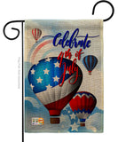 July 4th Hot Air Balloon - Fourth of July Americana Vertical Impressions Decorative Flags HG111078 Made In USA