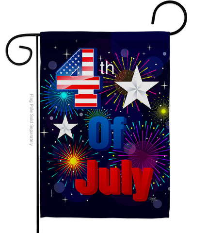 Fireworks July 4th - Fourth of July Americana Vertical Impressions Decorative Flags HG111089 Made In USA