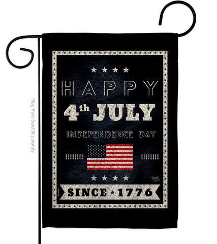Happy 4th July - Fourth of July Americana Vertical Impressions Decorative Flags HG111095 Made In USA